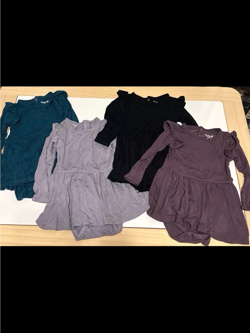 Kyte Baby Long Sleeve Bodysuit Twirl Dress Lot 12-18m Loch Haze Midnight Currant